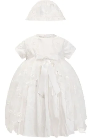 Sarah Louise Floral-embroidered layered dress (set of two)
