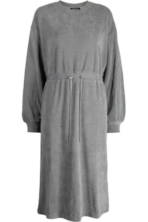 tout a coup Logo-embroidered drawstring midi dress