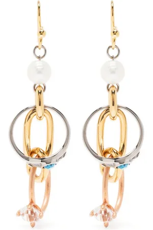 Marni Embellished-ring pearl earrings