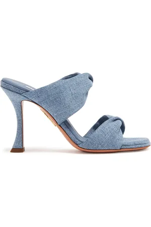 Aquazzura Twist 95mm denim sandals
