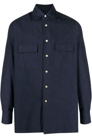 Kiton Felted-finish cotton shirt