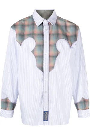 Maison Margiela Panelled pinstripe shirt