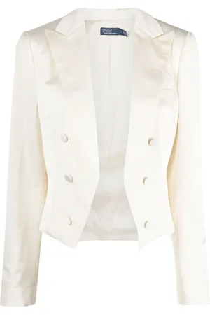 Ralph Lauren Satin-weave cropped blazer