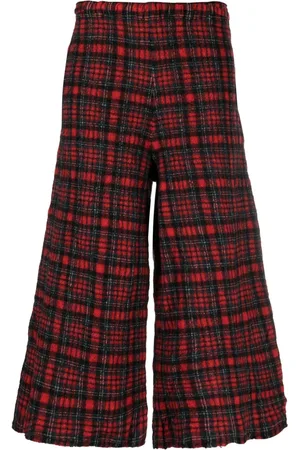 DANIELA GREGIS Tartan wide-leg trousers