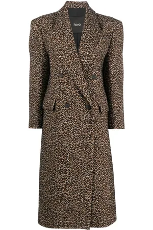 HEVO Martina leopard-print virgin wool coat