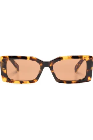 Stella McCartney Tortoiseshell-effect rectangle-frame sunglasses