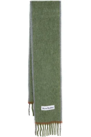 Acne Studios Logo-appliqué contrasting-trim scarf