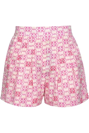 Pinko Monogram-pattern high-waist shorts