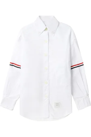 Thom Browne RWB stripe-trim cotton shirt