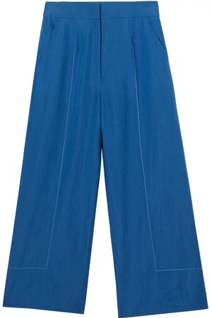 Burberry Topstitched wide-leg trousers
