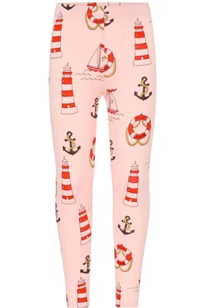 Mini Rodini Lighthouse-print elasticated-waist leggings