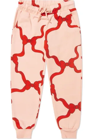 Mini Rodini Bow-print organic cotton track pants