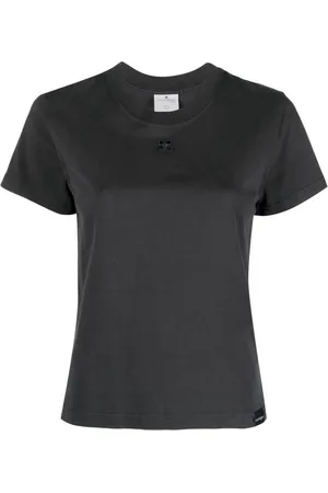 Courrèges Logo-embroidered cotton T-shirt