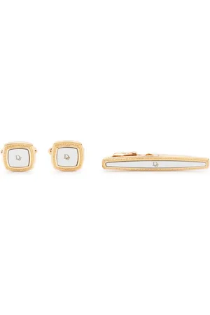 Dior 1980s logo-print tie clip and cufflinks set