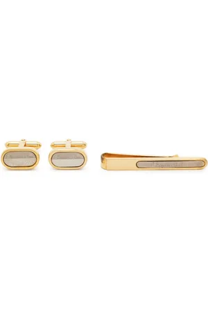 Dior 1980s logo-embossed tie clip and cufflinks set