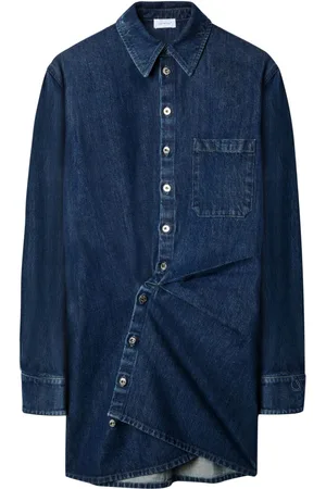 OFF-WHITE Draped denim minidress