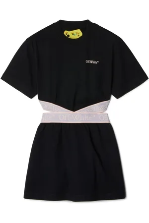 OFF-WHITE Bookish logo-waistband cotton dress