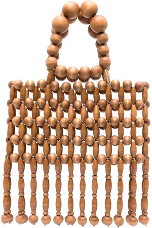 Cult Gaia Clara wooden beads tote bag