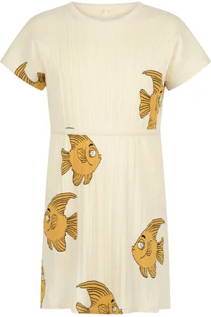 Mini Rodini Graphic-print plissé dress