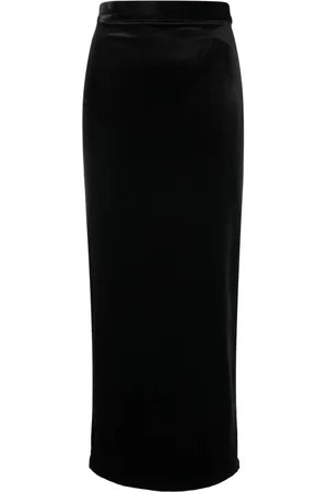 Ana Radu Velvet straight maxi skirt