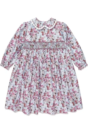 Sarah Louise Floral-print smocked minidress