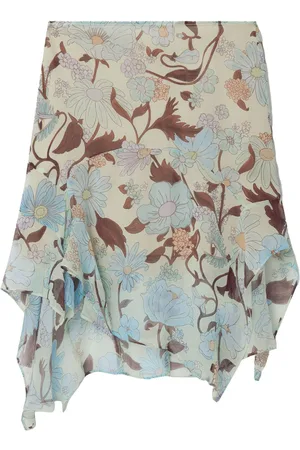 Stella McCartney Lady Garden-print silk chiffon skirt