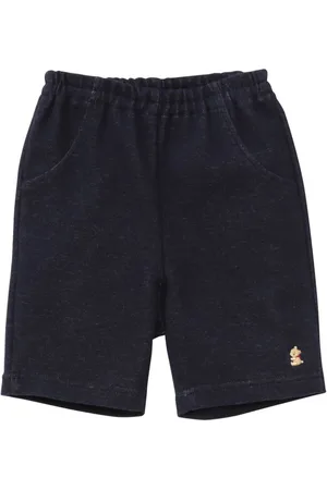 Familiar Motif-embroidered cotton shorts