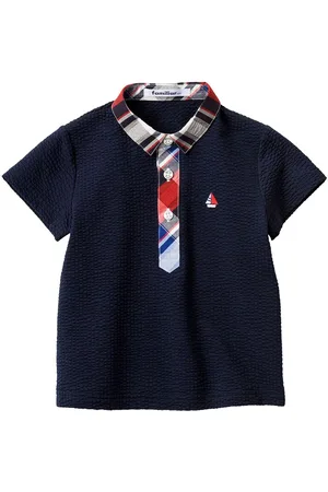 Familiar Contrasting-collar cotton polo collar