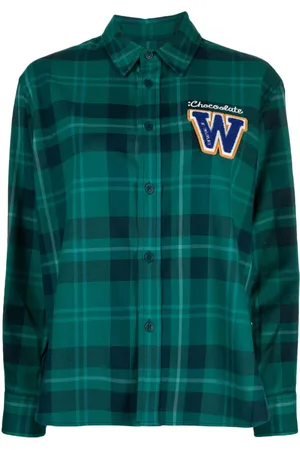 Chocoolate Logo-embroidered checkd shirt