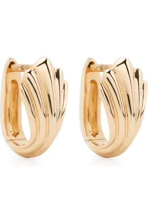 Lizzie Mandler 18kt yellow Fluted huggie hoop earrings