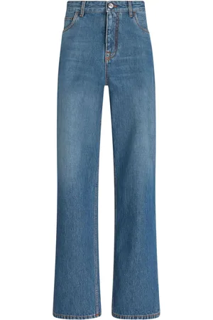Etro Pegaso-embroidered wide-leg jeans