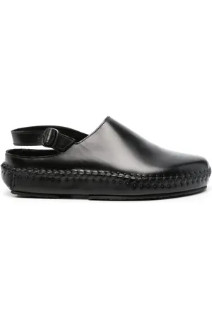 Hereu Cargol whipstitch leather mules