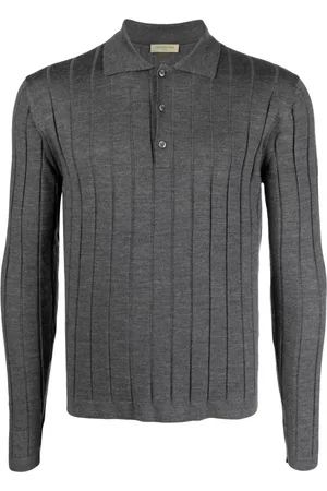 corneliani Ribbed virgin wool polo shirt