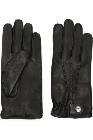 corneliani Wrist-strap leather gloves