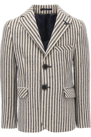 M. Moustache Striped single-breasted blazer
