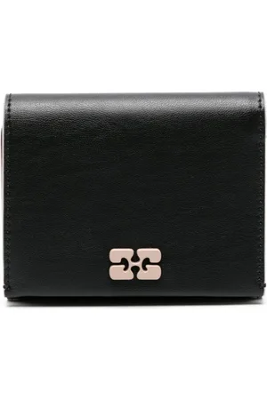 Ganni Tri-fold leather wallet