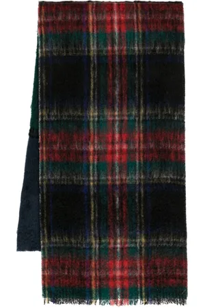 Comme des Garçons Check-pattern knitted scarf