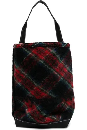 Comme des Garçons X Tembea checked cotton tote bag