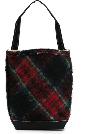Comme des Garçons X Tembea checked cotton tote bag