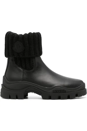 Moncler Larue ribbed-knit leather boots