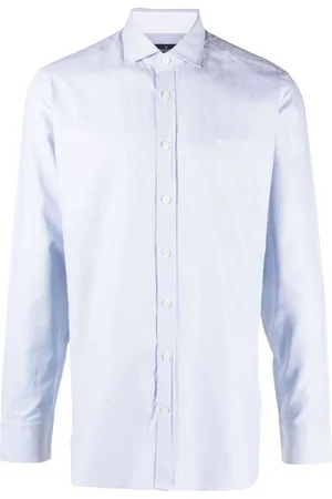 Hackett Logo-embroidered crepe cotton shirt