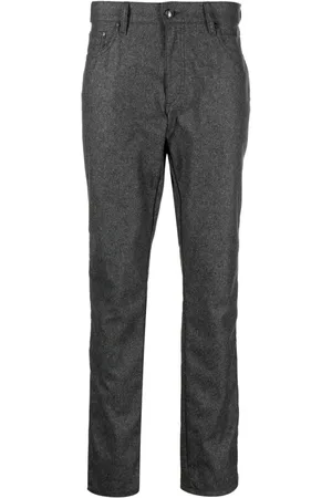 Hackett Flannel logo-patch straight-leg trousers