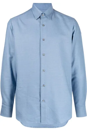 BRIONI Long-sleeve cotton-cashmere shirt