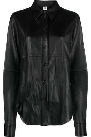 Totême Panelled leather shirt