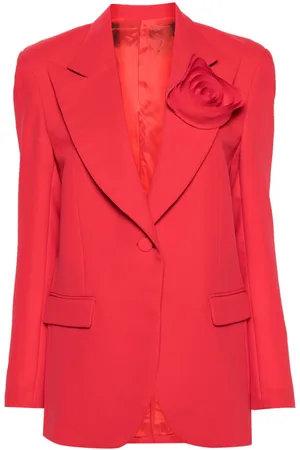 Viktor & Rolf Floral-appliqué crepe blazer