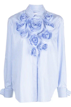 Viktor & Rolf Stripe-print floral-appliqué shirt