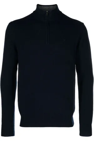 Hackett Logo-embroidered wool cardigan