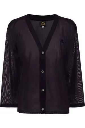 Pins & Needles Butterfly-embroidered sheer cardigan