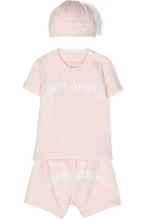 Palm Angels Logo-print cotton babygrow set