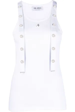The Attico Strap-detail ribbed tank top